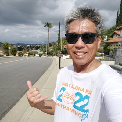Running virtually in Diamond Bar, CA