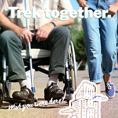 A sense of community and being around others is good for our social wellbeing, and usually our mental wellbeing as well! Find ways that you can be safely active outdoors with other people, whether family members, teammates, or friends. There's no need to go it alone!