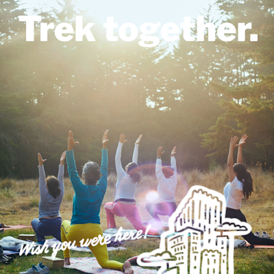 Do you know about the eight dimensions of wellness? Our physical, mental, social, environmental, intellectual, financial, occupational, and spiritual wellbeing are all intertwined. We encourage you to use Trek to build a sense of community for both your social and mental health, even while doing something to enhance your physical wellbeing. Talk about a boost of endorphines!