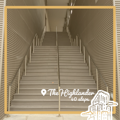 Need a location to go to climb stairs? We're thankful for local partners who are willing to let you climb at their place! This feature is for The Accelerator staircase at The Highlander. This staircase has 40 straight steps, located next to Hardy Coffee Co. Spend some time on the stairs before cashing in on your exclusive Best Burger coupon (linked in your Important Info email) in the upstairs of The Accelerator. Participants are allowed to use the stairs during daylight hours all week long.  To check out more locations or get an exact address, check out our website: 