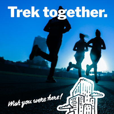  It's not too late to finish your Trek Challenge to receive your commemorative finisher's prize! There's no need to go alone. Give you social wellbeing a boost by arranging time to spend some of your Trek activity with a friend as you work toward your goal!